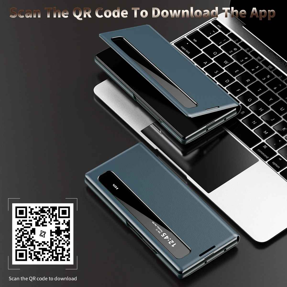 Luxury Smart Leather Flip Case with Window View and Stand - Shockproof Protective Cover