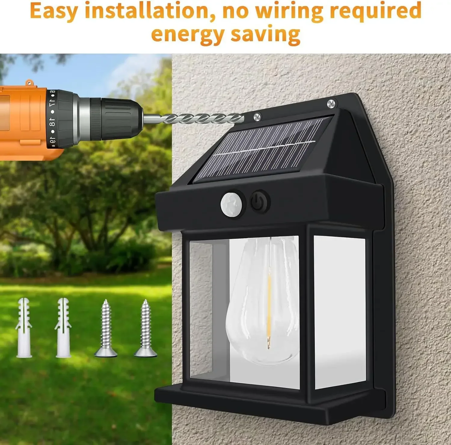 Description Picture 4 of item8 PCS Solar Wall Sconce Outdoor Waterproof Smart Sensor Wireless Dusk to Dawn Porch Light Night Light Patio Garden Decoration