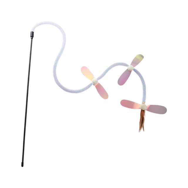 Creative Hose Sequin Dragonfly Cat Teaser Wand - Light & Color Combo, Interactive Self-Play Toy for Cats, Creative Hose Sequin Dragonfly Cat Teaser Wand - Light & Color Combo, Interactive Self-Play Toy for Cats,