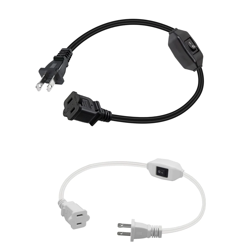 

2024 New Power Cord with On-off Plug Wire Two-pin US Plug Cable Extension Cords