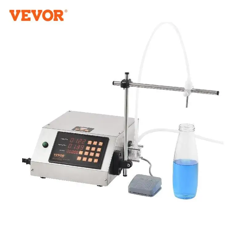 

VEVOR 5-650ml Liquid Filling Machine Digital Control Automatic Bottle Filler with Peristaltic Pump for Water Juice Milk Packing