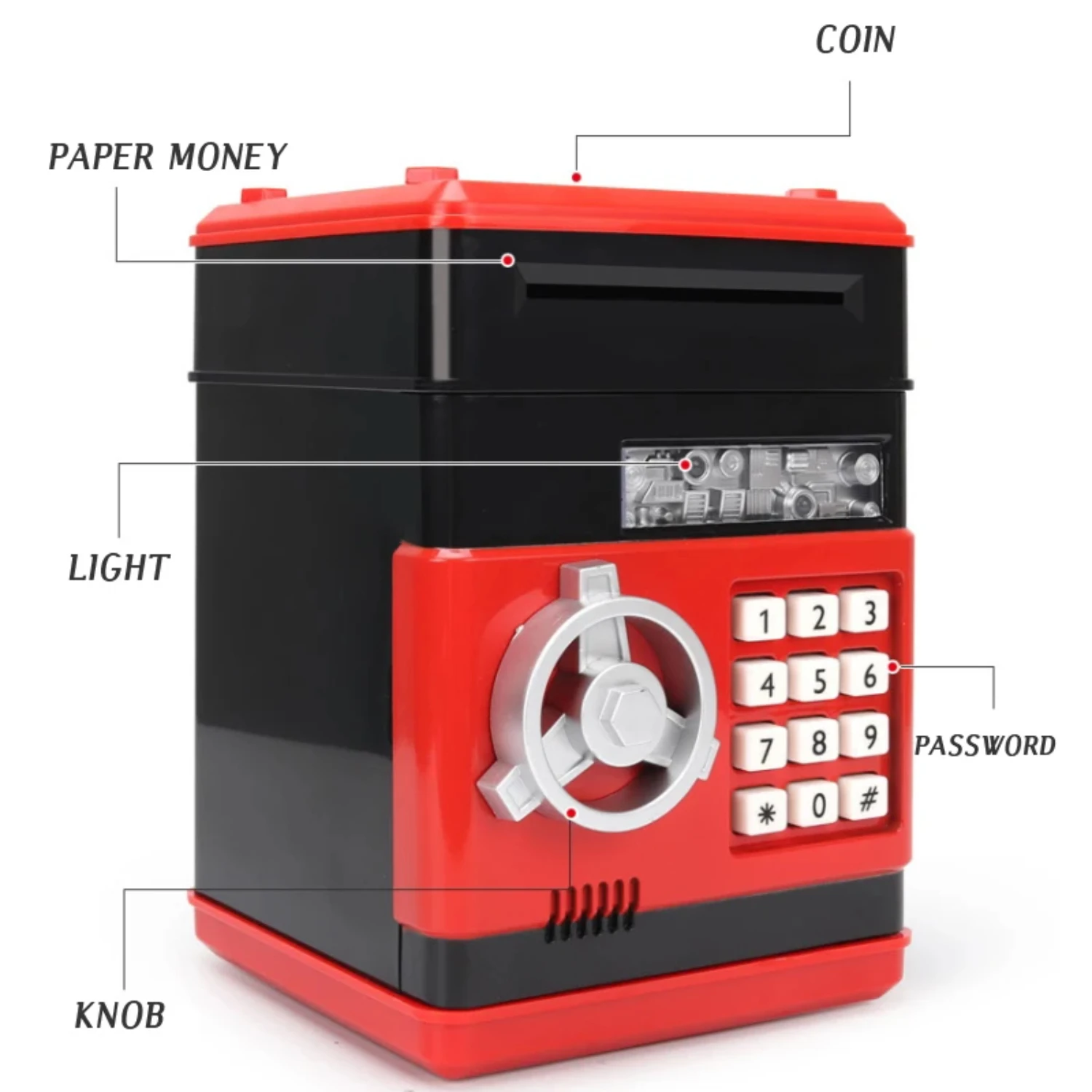 Electronic Piggy Bank Safe Box Money Boxes For Children Digital Coins Cash Saving Safe Deposit Mini ATM Machine Kid Xmas Gifts 5