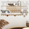 48PCS Hexagon Acrylic Mirror Wall Sticker Self-adhesive Removable Hexagon Decals Mirror Wall Home Room Decoration Mirror 5