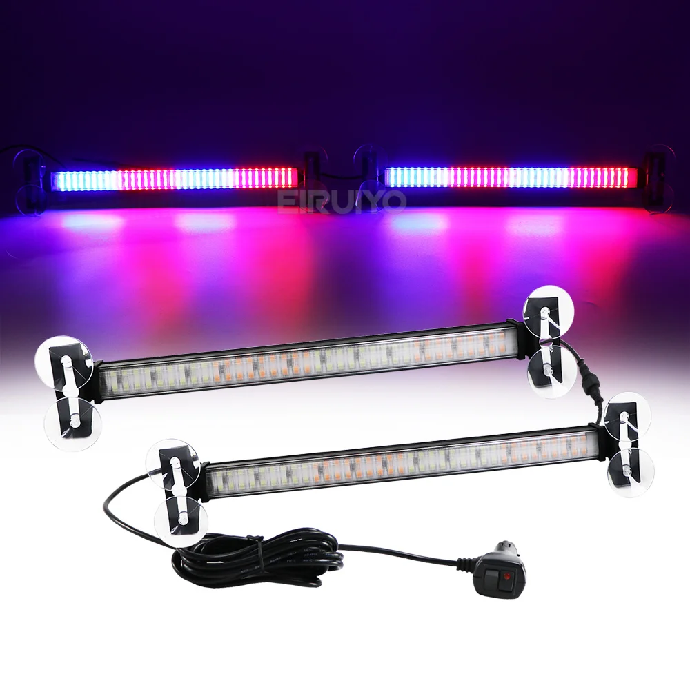 

Car Truck 2 in 1 Emergency Strobe Traffic Advisor Light Bar 144 LED Warning Hazard Safety Windshield Dash Deck Lamp