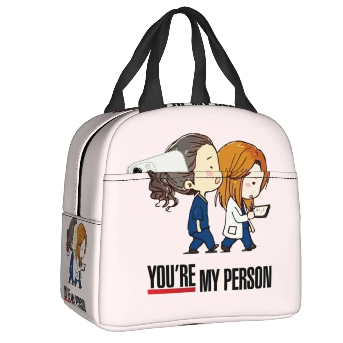 

You Are My Person Greys Anatomy Lunch Bag Leakproof Picnic Thermal Cooler Insulated Lunch Box For Women Kids Tote Bags