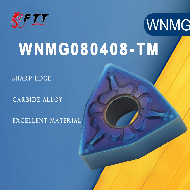 

10PCS WNMG080408 TM Colorful Blue Purple Carbide Inserts External Turning Tool CNC Lathe Tools Metal Blade