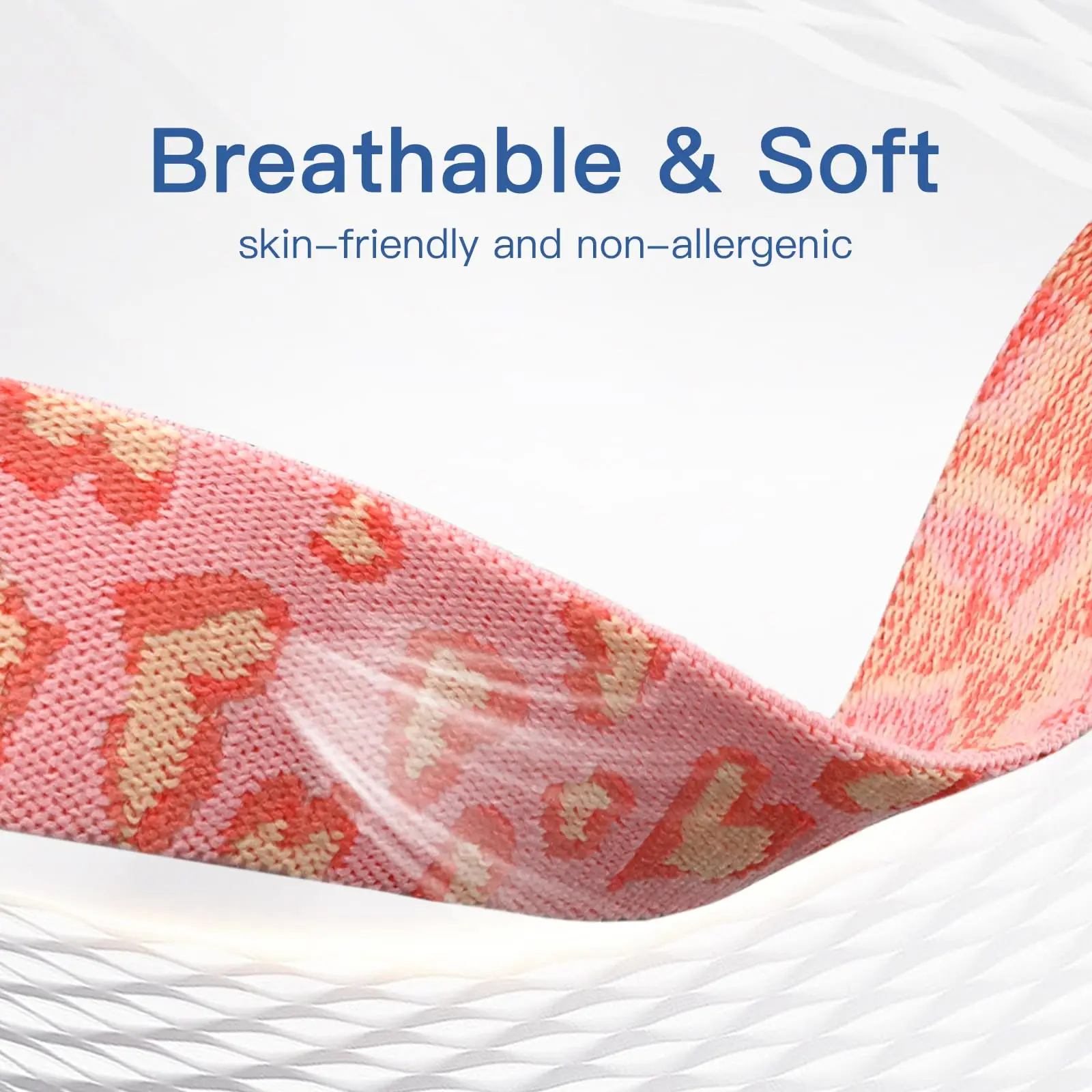Breathable Stretchy Nylon Solo Loop Band with Love/Flower Pattern - Elastic Braided Design