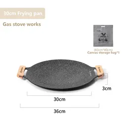 BISINNA 30CM Non-Stick Outdoor BBQ Grill Pan - Ideal for Korean Roasting and Camping (30cm)