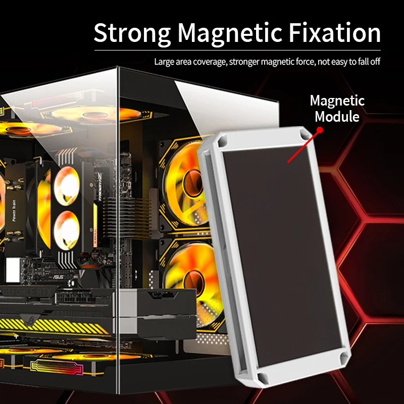 Enhanced ARGB PWM Chassis Fan Hub with Magnetic Mounting and Controller