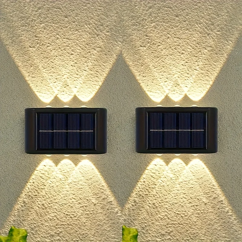 Outdoor Solar Wall Lamp Waterproof up down Lighting Garden Stair Fence Decorativ
