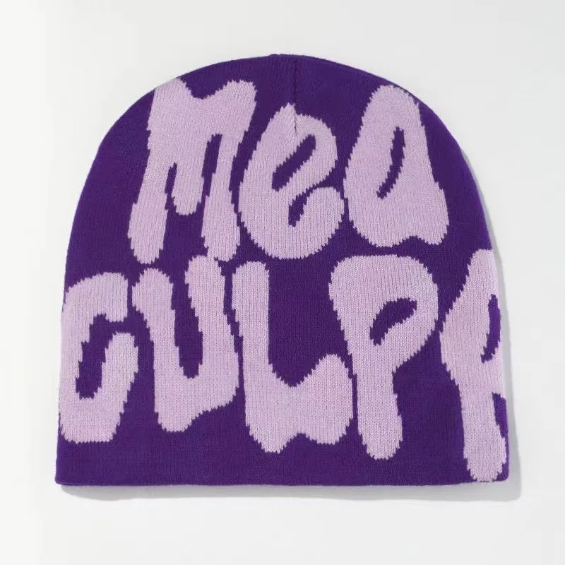 Cap Hat Beanie with Logo Y2K Beenies Acrylic High Quality Knit Premium  Cashmere Wool Mea Culpa Jacquard Mohair Beanie - China Y2K Beenies Acrylic  High Quality and Mea Culpa Jacquard Mohair Beanie