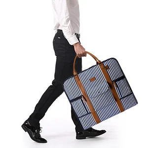 Carry On Garment Bag for Business Travel S-ZONE Canvas Leather Men Suit Cover