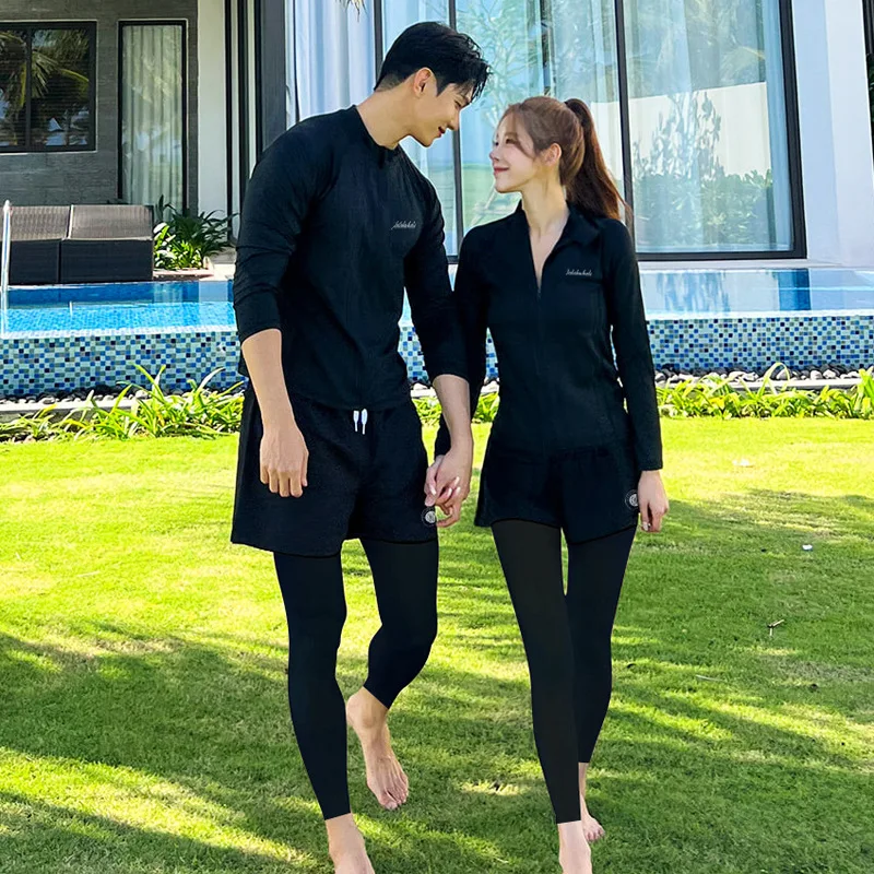 Rash guard Surfing swimsuit Korean Couple Diving Suit Women Men's Split Surfing Swimwear Conservative Long Sleeved Pants