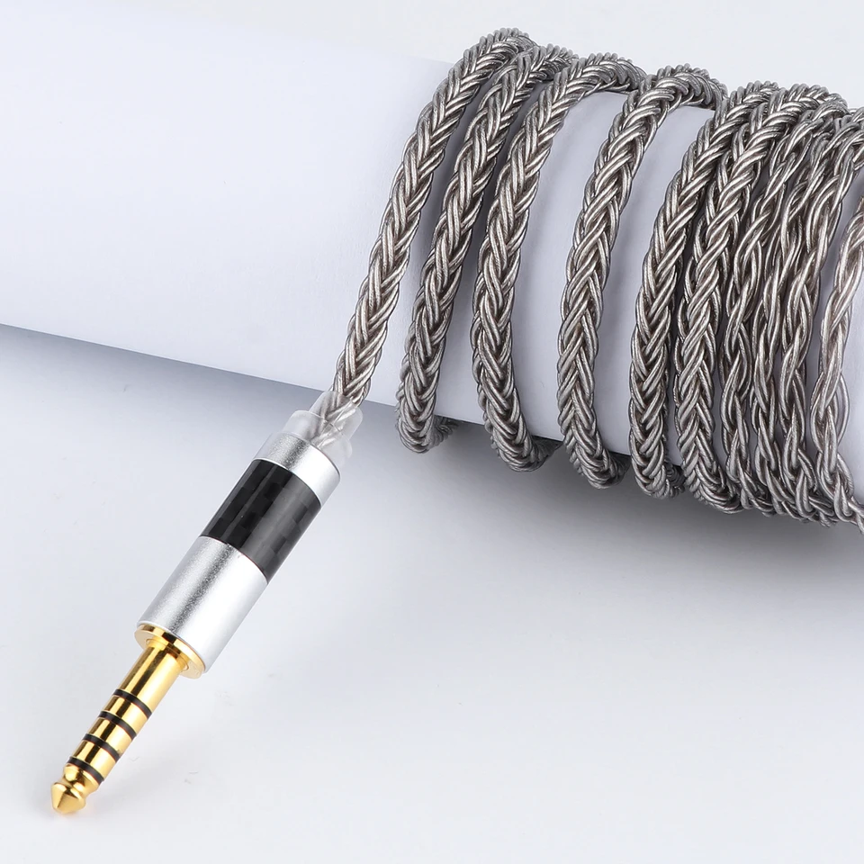 Câble Tripowin Zoe 4 Brins 24AWG – Cuivre Pur Plaqué Argent – Pour écouteurs IEM KZ, TINHIFI, QDC – 1,2m – Connecteurs 0,78/MMCX/QDC