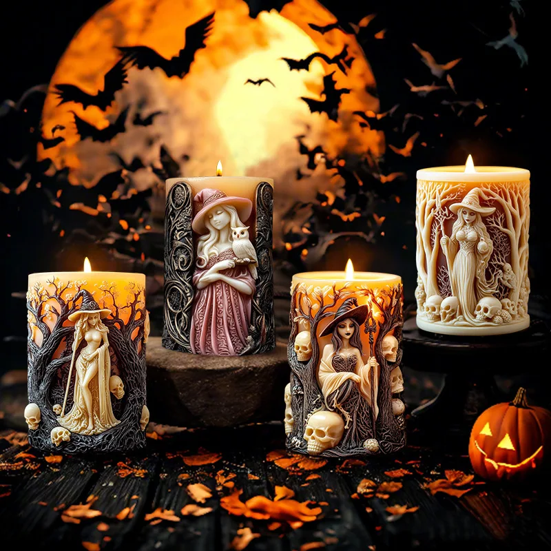 TREABEAR Moule Silicone Bougie Pour Pot De Rangement De Statue D'ange, Moule Bougie En Forme