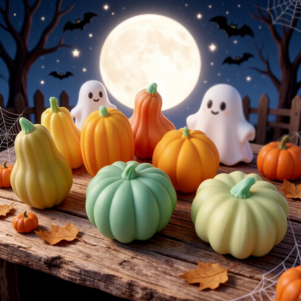 Halloween Pumpkin Silicone Mold for DIY Candle, Resin, and Soap Crafting
