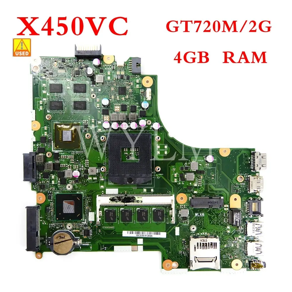 

Used X450VC 4GB RAM GT720M/2G Mainboard REV2.0 For ASUS X450V X450VC A450V Laptop Motherboard Tested Working