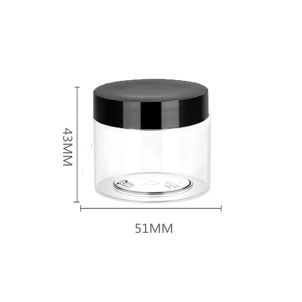1pc 50ml 명확한 플라스틱 라운드 화장품 용기 메이크업 상자 여행 얼굴 크림 항아리 뚜껑, 라운드 화장품 용기