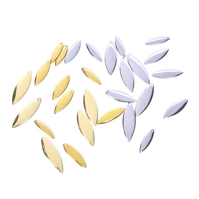 50pcs Willow Spinner Blades Smooth Finish, DIY Spinner Bait Fishing Lures 6