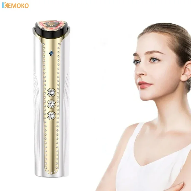 EMS Face Massager Face Devices Pulse Vibration RF Red Blue Light Skin Rejuvenation Whitening Smooth Wrinkle Beauty Equipment gli elementi эмульсия для лица ultra light whitening emulsion spf15