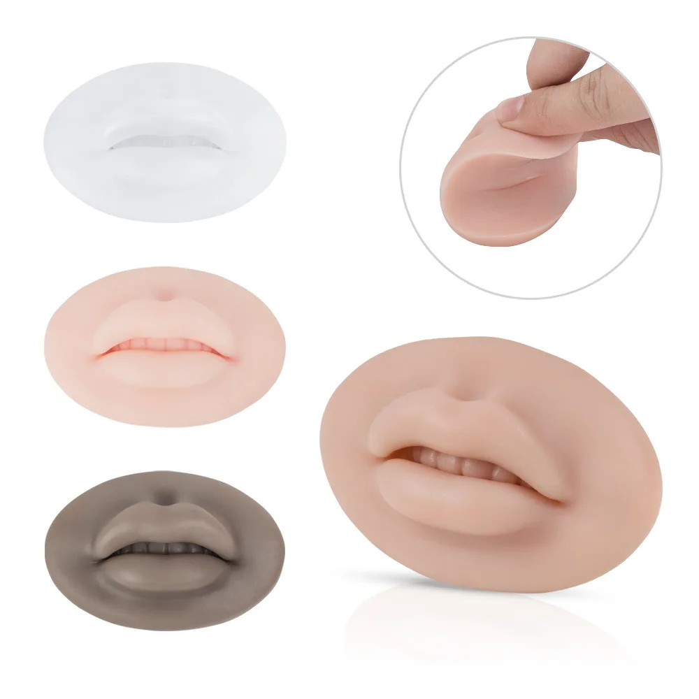 

5D Silicone Tattoo Practice Lips Skin Reusable Permanent Makeup Tattoo Practice Lips for Tattooing Artists and Beginners