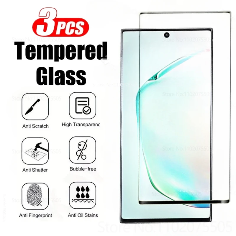 3 Stück gehärtetes Glas für Samsung Galaxy S24 S22 S21 S20 S23 Ultra S10 Plus Displayschutzfolie für Samsung Galaxy Note 20 10 9 Glas