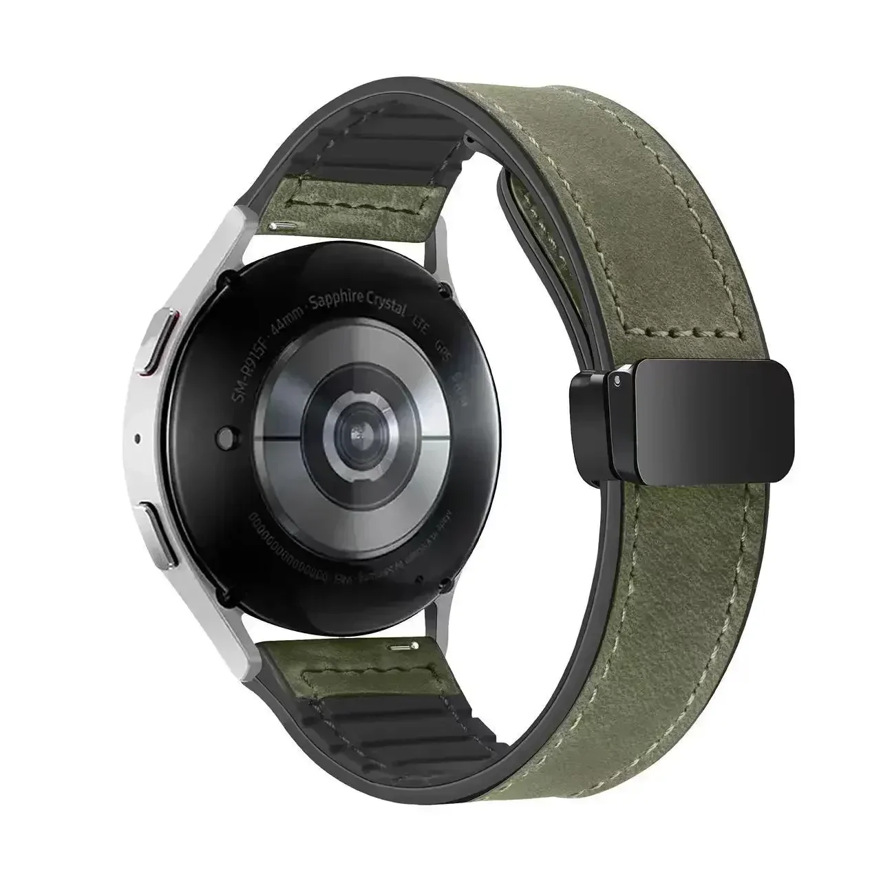 Elegant Leather Silicone Smart Watch Strap - Versatile 20mm/22mm Band