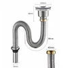 Stainless Steel Sewer Drain Pipe Universal Sink Plumbing Wash Basin Drainage Tube Kitchen Bathroom Downcomer Facility Hardware 2