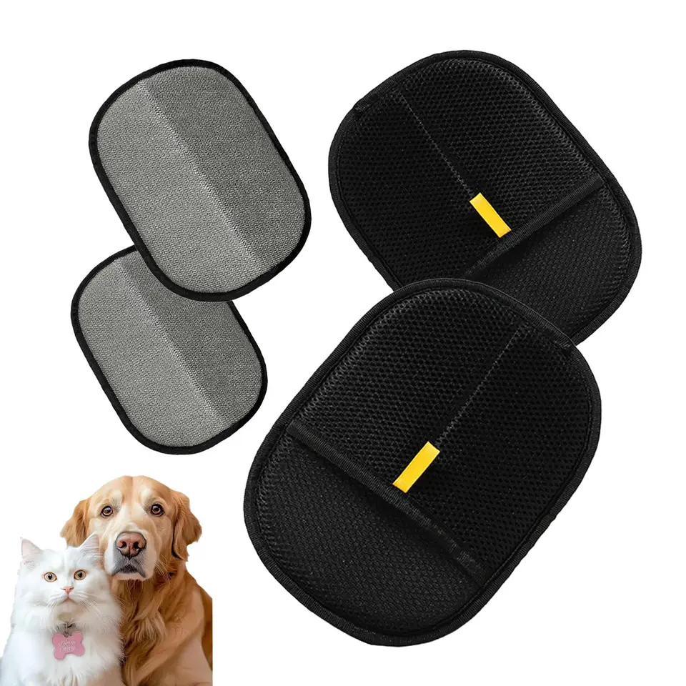 Gants de brossage anti-poils d'animaux – Enlèvent les poils des vêtements, meubles, sièges auto, literie et tissus d'ameublement._voghion.com