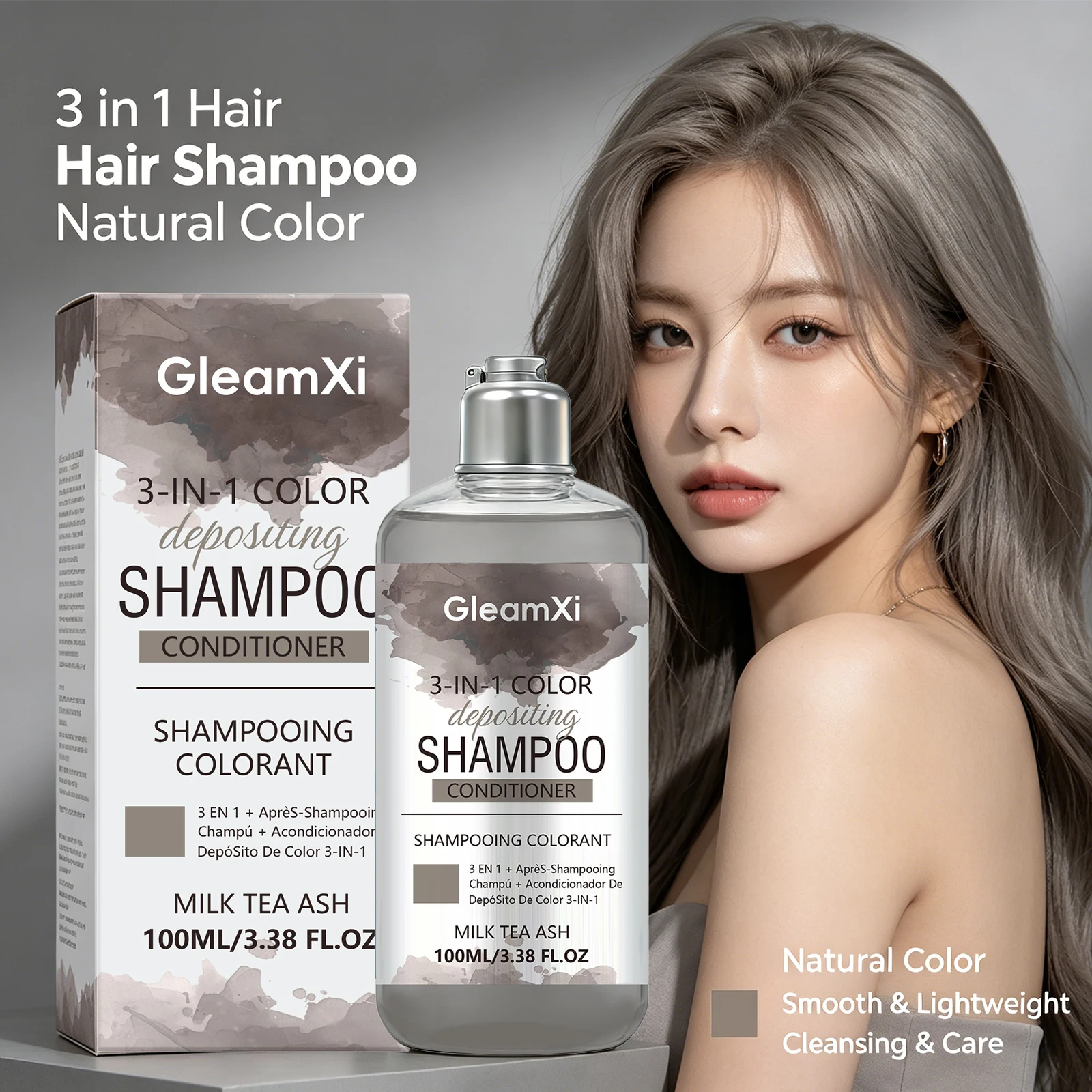 Triple-Action Milk Tea Ash Hair Color Shampoo