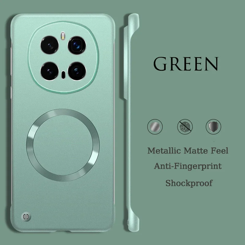 Sleek Matte Metallic Frameless Case with Magsafe - Anti-Fingerprint Hard Shell