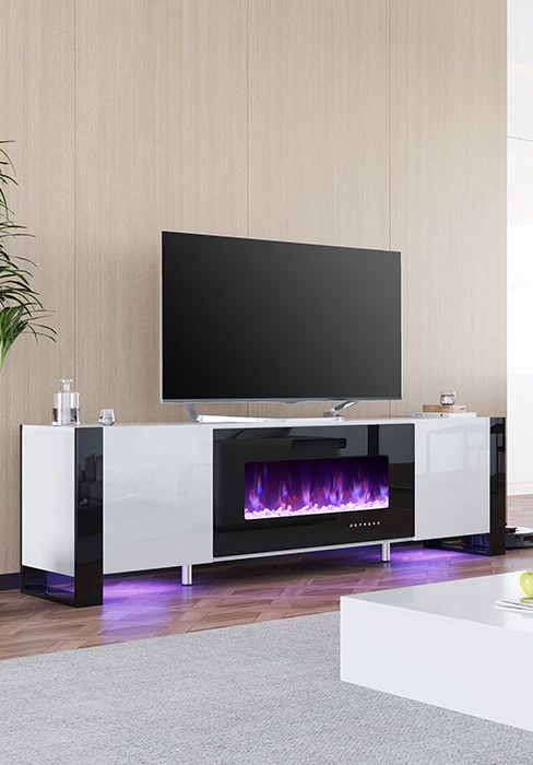 80" fireplace tv stand