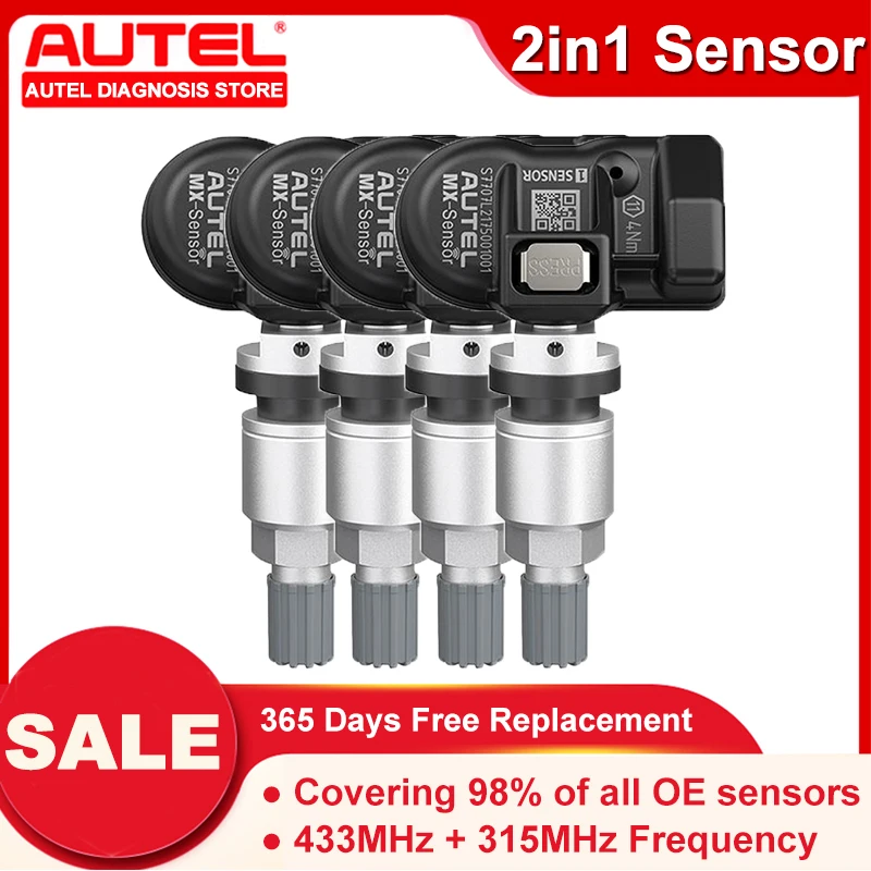 Tire Pressure Monitor Car Diagnostic Tool Autel TPMS MX-Sensor 2in1 315MHz 433MHz Sensor Use With TS501 TS508 MaxiTPMS Pad, Tire Pressure Monitoring Programmable Sensors