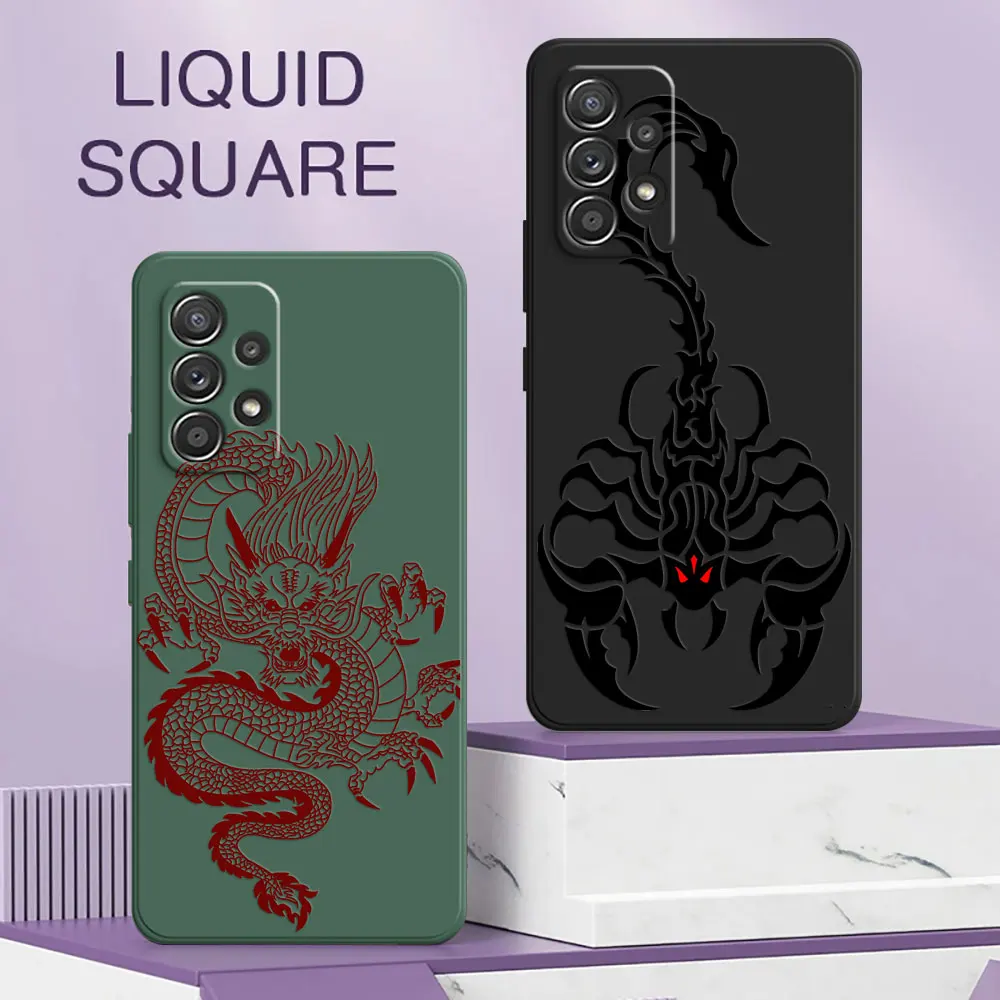 

Line Dragon Scorpion Tiger Silicone Phone Case For Samsung Galaxy A13 A14 A21S A21 A22 A23 A24 A11 A12 A02 A03 S A04 Soft Covers