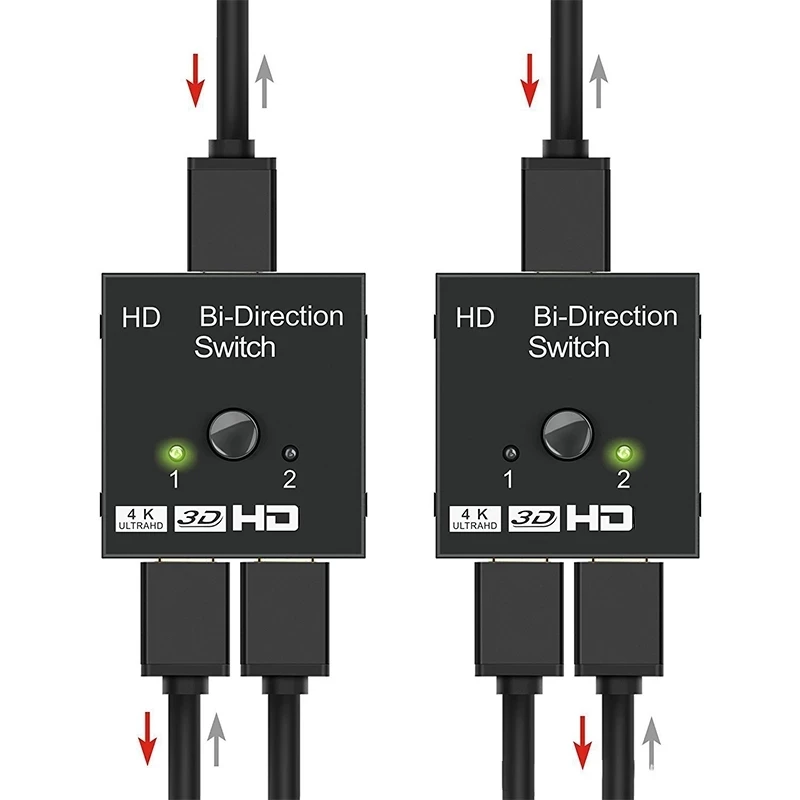 4K Bi-Direction HDMI-compatible Switch 2 in 1 out Splitter Splitter 2x1 1x2 4K 1080P Video Switcher Adapter for PS4 PS3 HDTV BOX