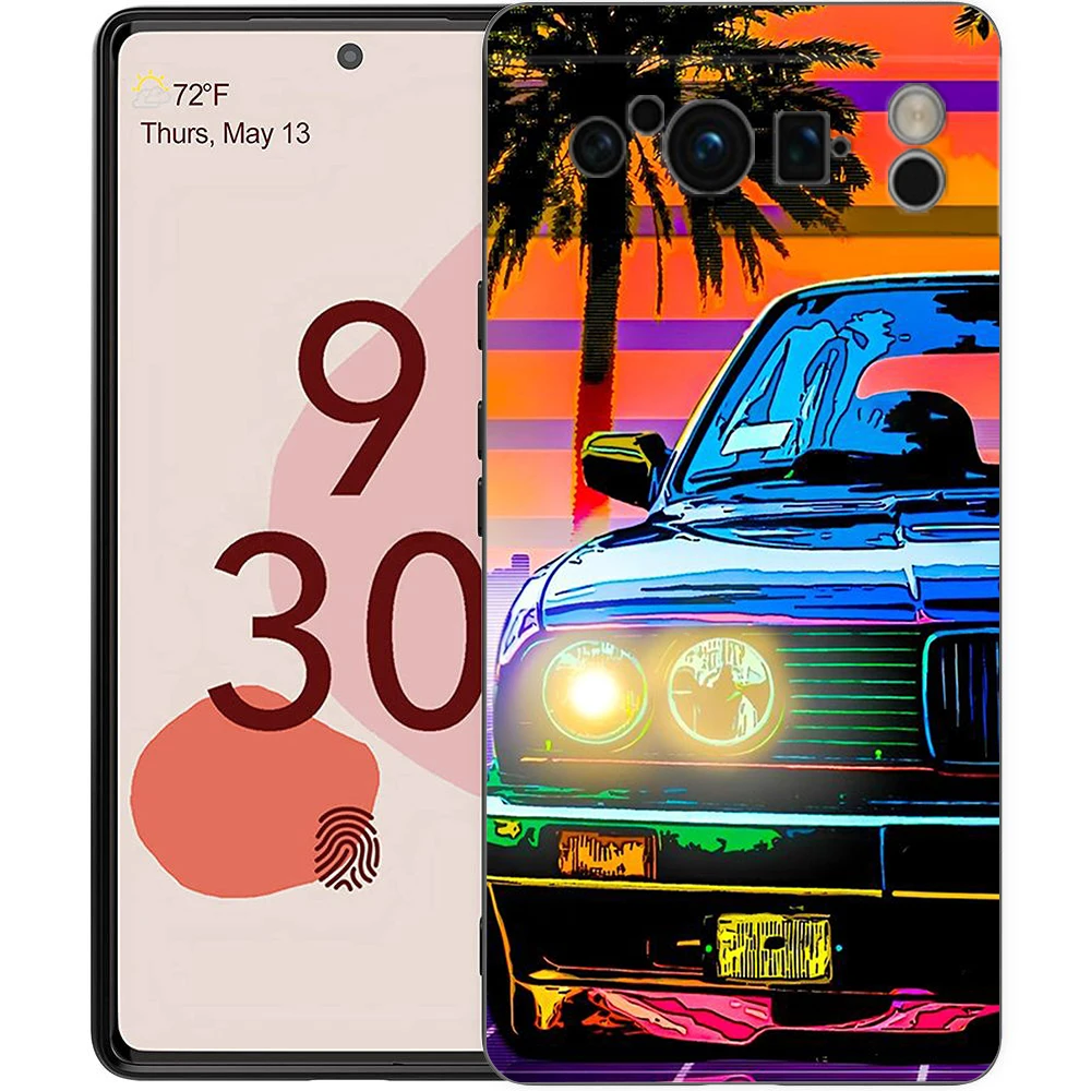 JDM Sports Cars TPU Shockproof Black Phone Case