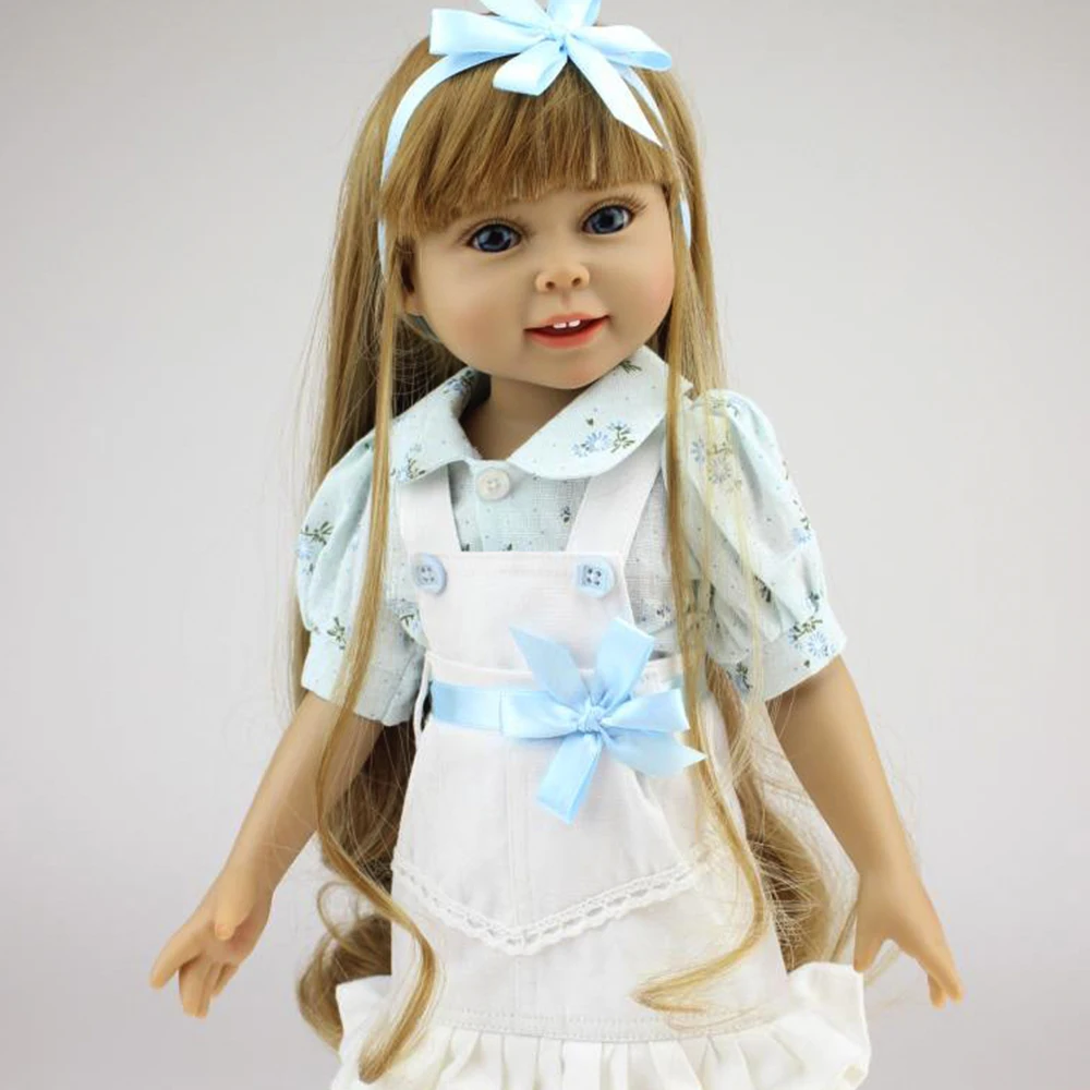

18 Inch Full Vinyl American Reborn Baby Doll Lifelike Girl Dress Up Toys Children Gift