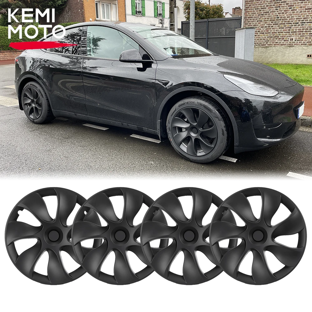 For Tesla Model Y Wheel Cover 19 Inch Hubcaps Wheel Rim Covers 4pcs Full Hub Cap Replacement