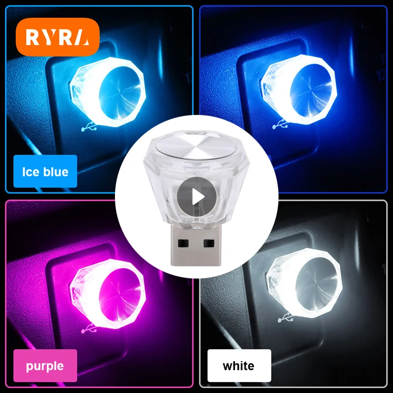

Car Mini USB LED Ambient Light Interior Decorative Lighting Gradient Atmosphere Lamp Portable Colorful Night Light For Home Car