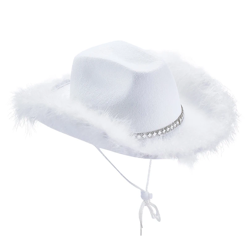 WinkinlinNoveltyCowboyHatwithFeathersWideBrimCowgirlHatfor