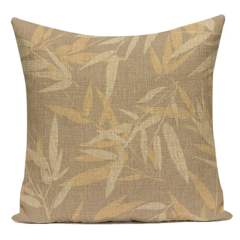 Nordic Bamboo Leaves Decorative Cushion Cover - Fresh Green Home and Sofa Accent