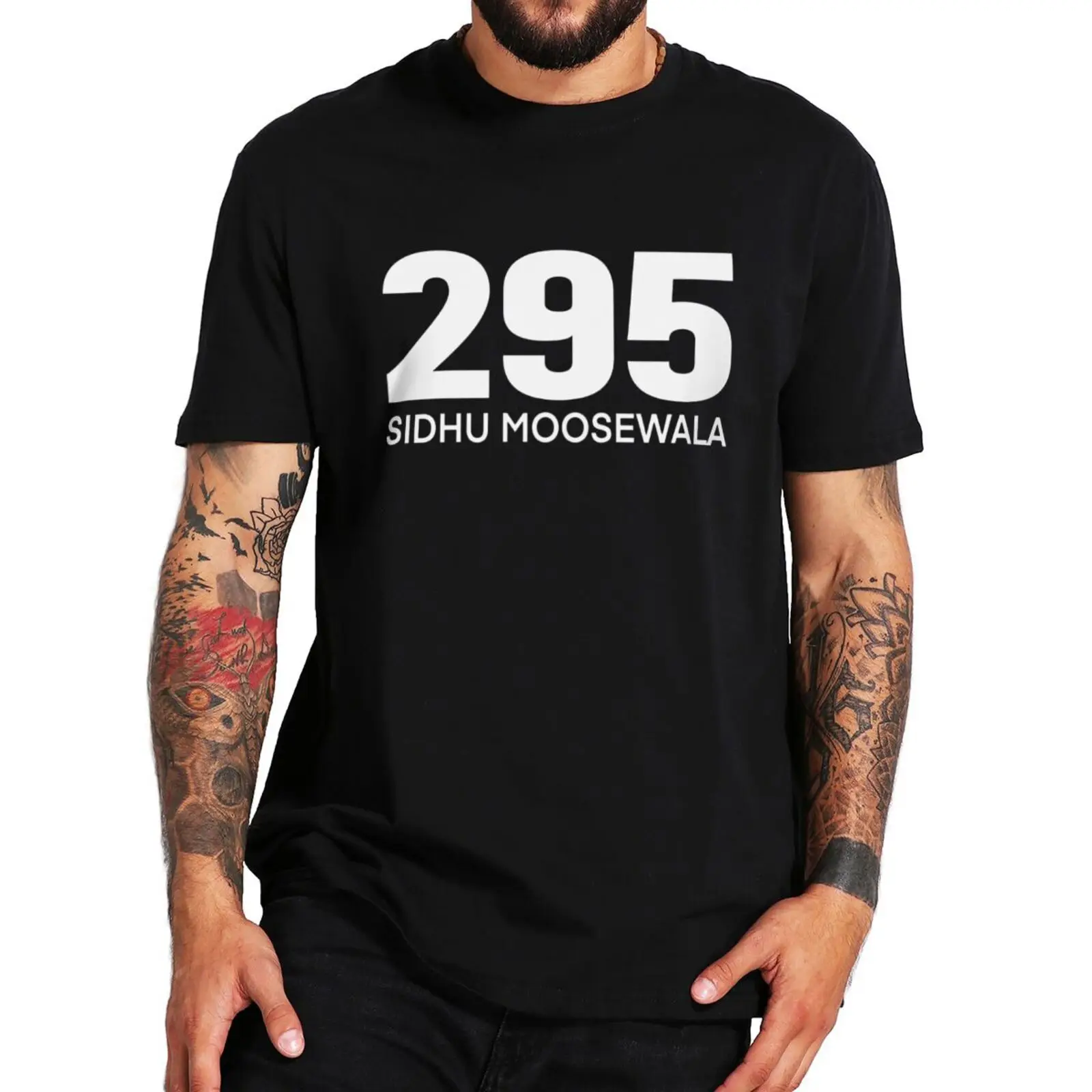 

295 Sidhu Moosewala T Shirt RIP Shubhdeep Singh Sidhu Indian Rapper Hip Hop Singer Tshirts 100% Cotton Streetwear T-Shirt