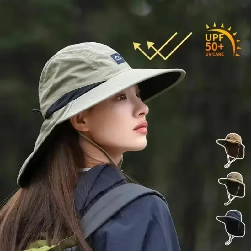유니섹스 방풍 속건 어부 모자 넥 플랩과 UV 차단 기능이 있는 통기성 낚시 모자 (야외 낚시 하이킹용)