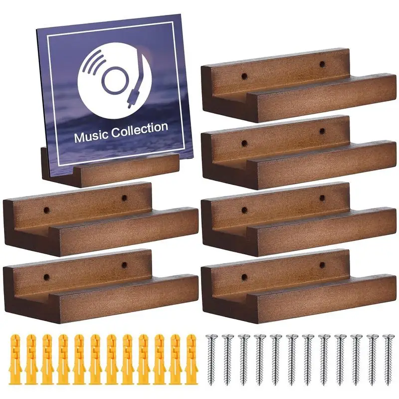 Wood Vinyl Record Shelf Wall Mount, Small Wall Record Holder Display Shelf, Vinyl Record Shelves Record Album Display Holder 4