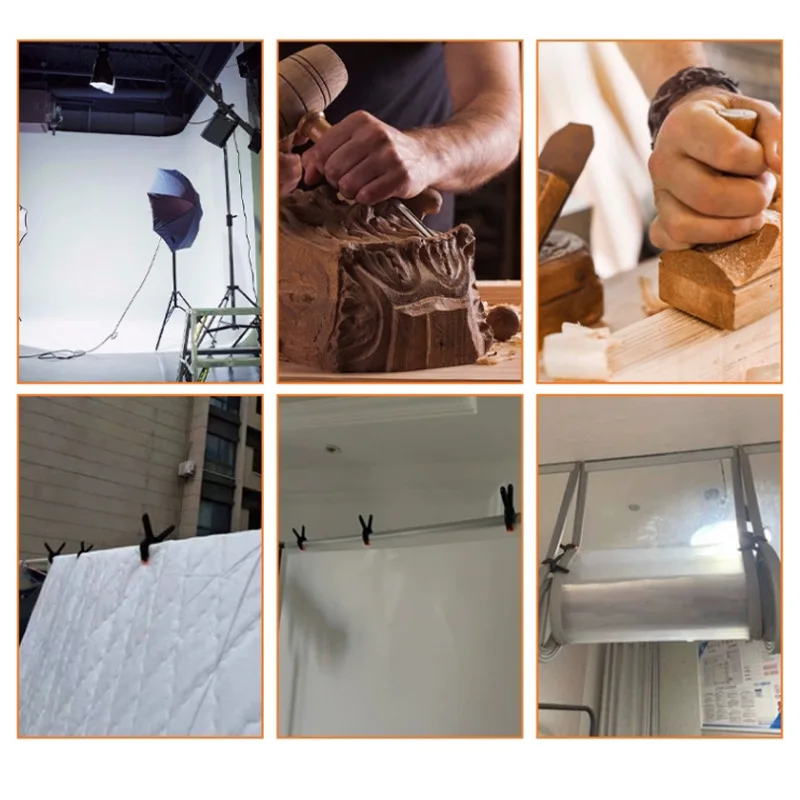 10 Pack PVC Spring Clamps Heavy Duty Grip Clips for Woodworking Photography Crafts Backdrop Stands & Home Improvement 2 inches