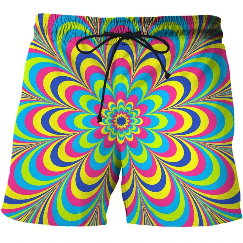 

3D Printed Vertigo Endless Beach Shorts Funny Design Visual Effect Graphic Boy Trunks Hip Hop Y2k Streetwear Mens Short Pants