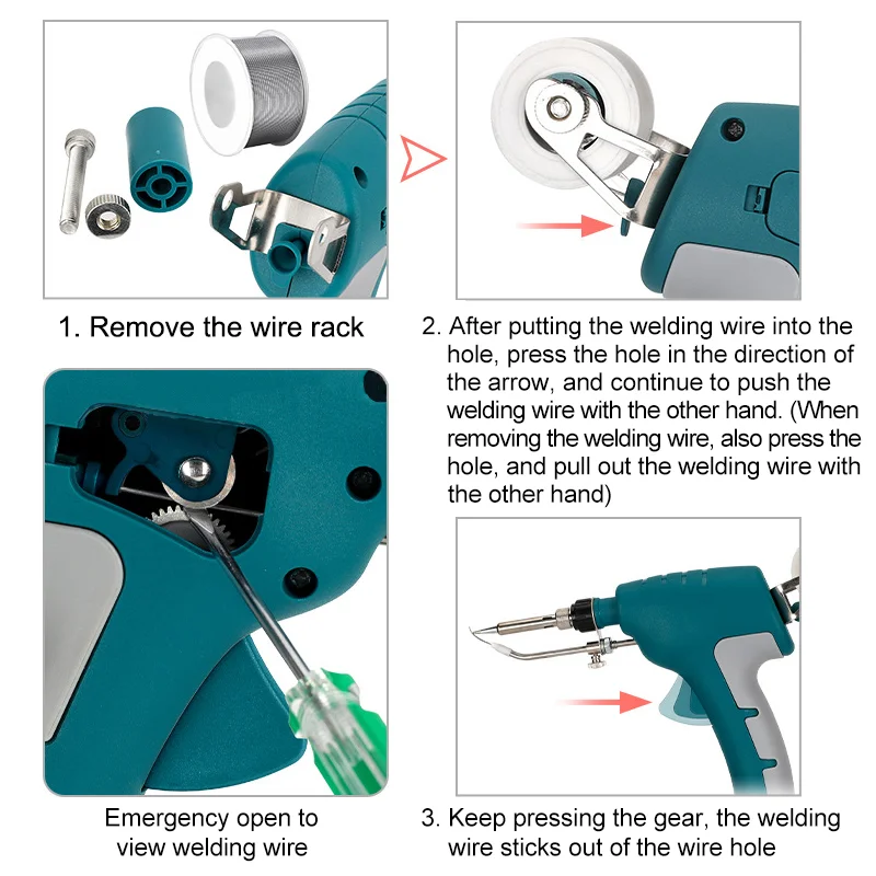 sem Fio de Solda Elétrica Ferro Estanho Soldagem Arma Repair Power Tool para Makita Dewalt Milwaukee Bosch Bateria Enviar Automaticamente - Image 3