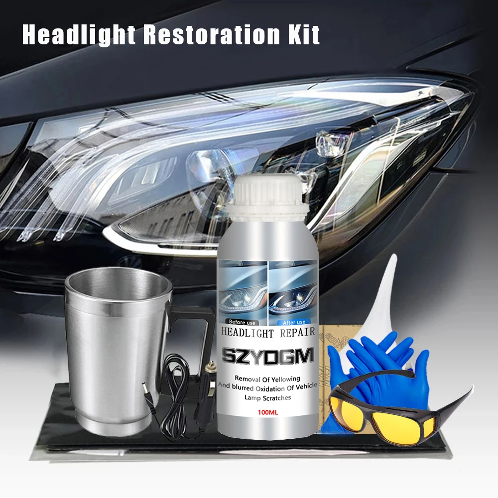 Car Headlight Polish Headlight Restoration Kit,Renovation Phare Voiture