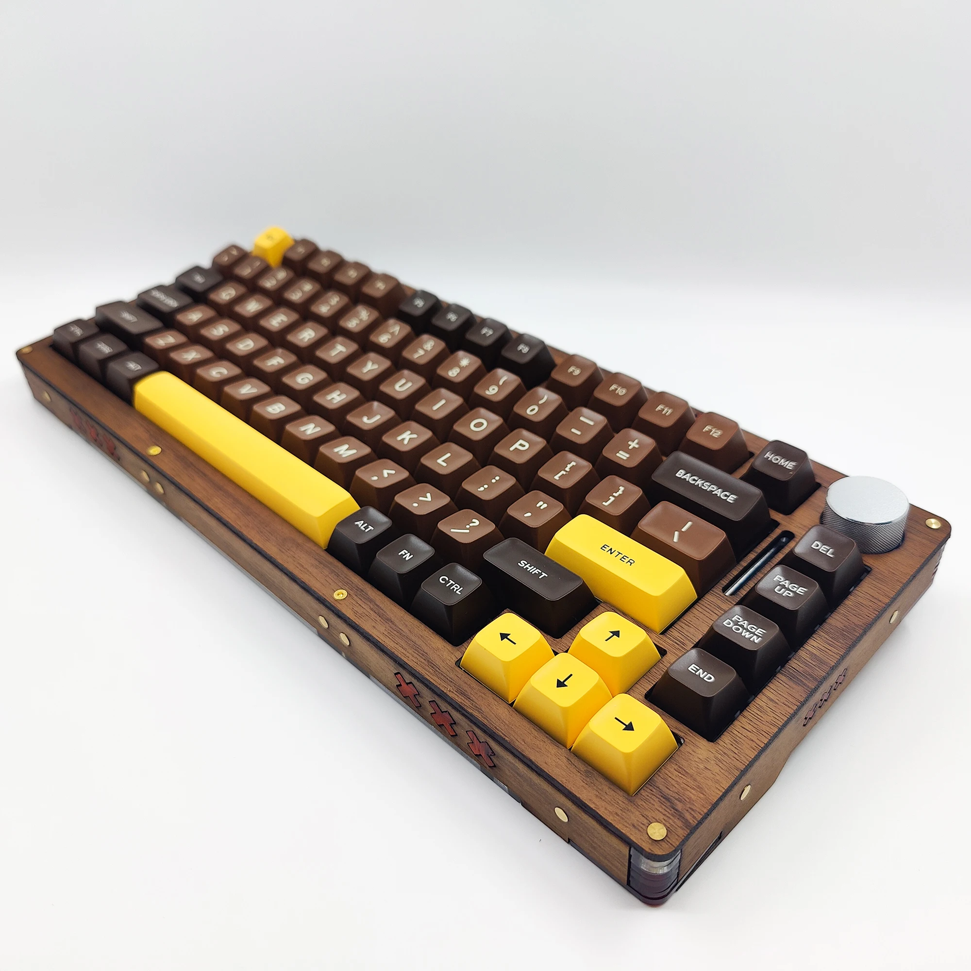 

Walnut Soild Wood & Arcylic 75% Wireless RGB Mechanical Keyboard Kit Gasket Hot Swappable Socket 83keys Switch