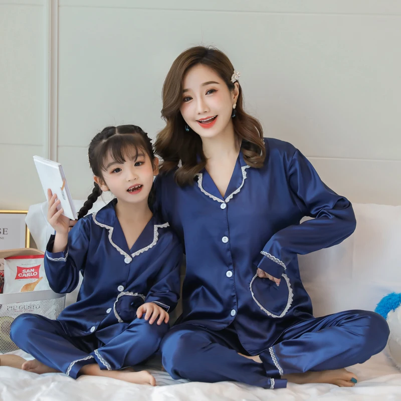 Mommy & Me Silky Satin Pajama Set  Cute christmas pajamas, Satin pajamas, Satin  pyjama set